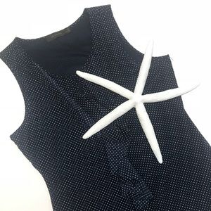 The limited medium navy and white polkadot with